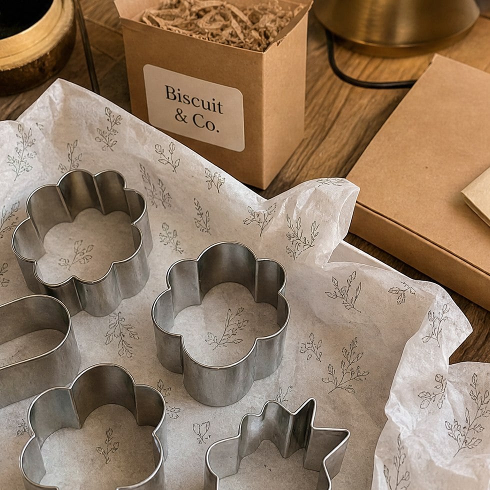 Cookie cutters for a small business packing bench